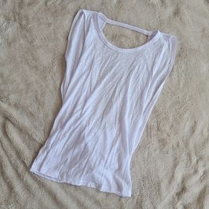 Ellie White Draped Back Tank